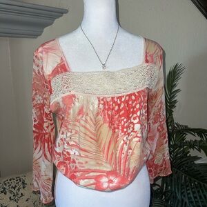 Vintage Caribbean Joe Tropical Top In Island 
Sunset 🌅 Size S
